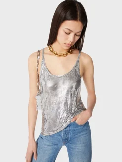 Clearance Mini Top en maille argentée Hauts