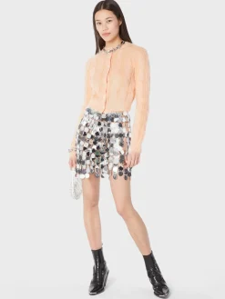 Fashion Mini-jupe avec disques circulaires à effet miroir Jupes