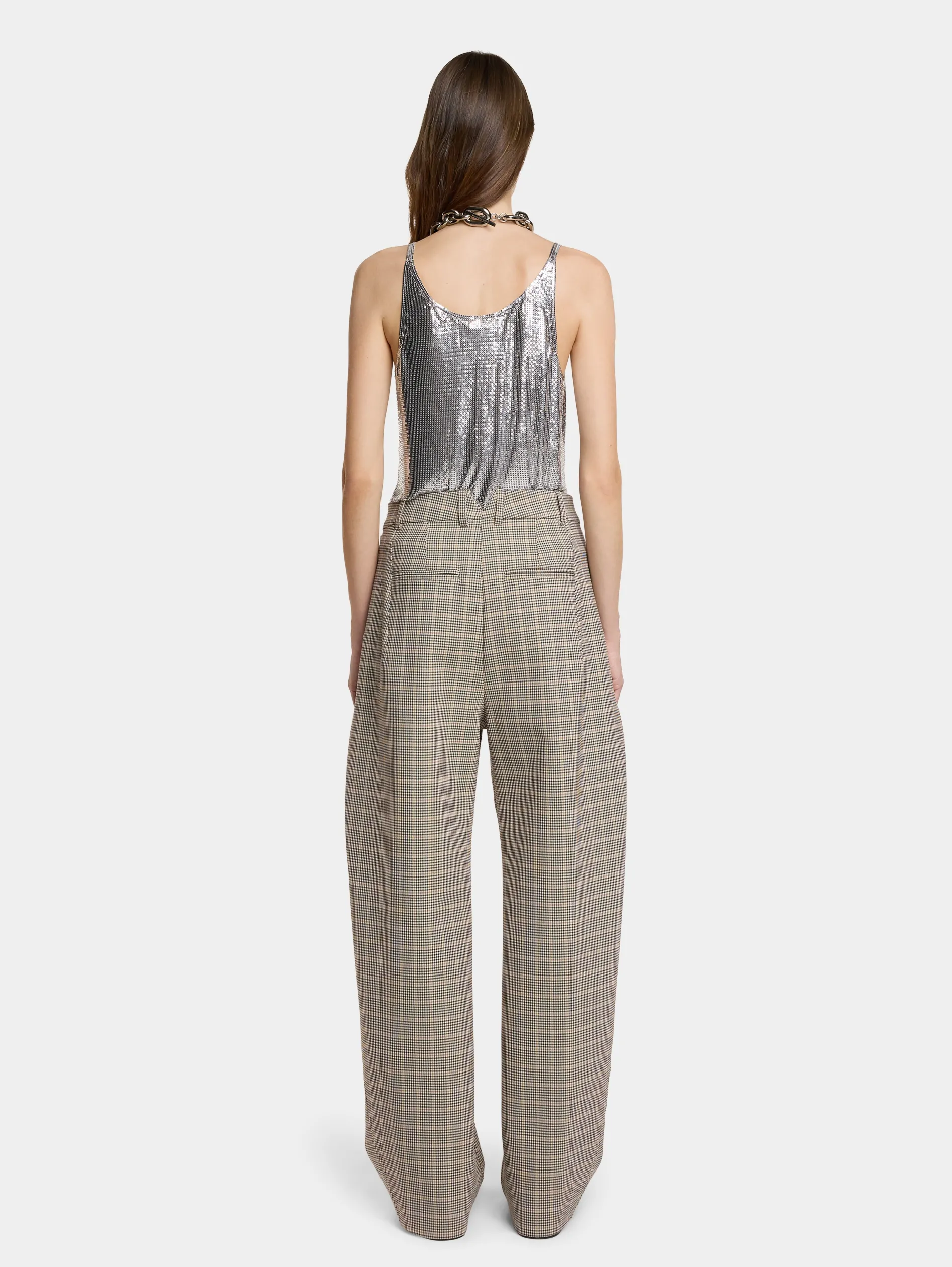 New PANTALON 2 PLIS EN LAINAGE PRINCE DE GALLES Pantalons | Maille