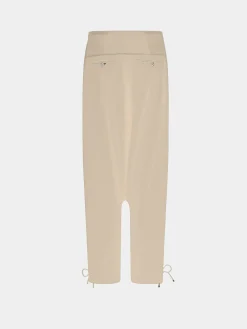 Best Sale Pantalon baggy ajusté en laine de couleur sable Pantalons | Maille