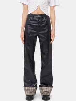 Cheap PANTALON EVASE EN SIMILI CUIR Sélection De Soirée | Pantalons