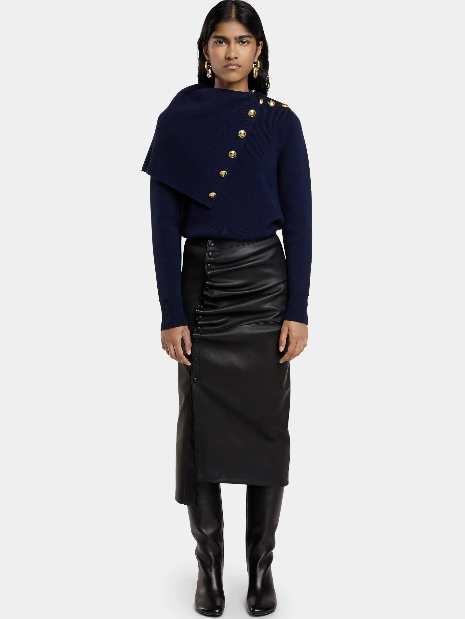 Best Sale PULL EN LAINE BLEU MARINE Maille | Hauts