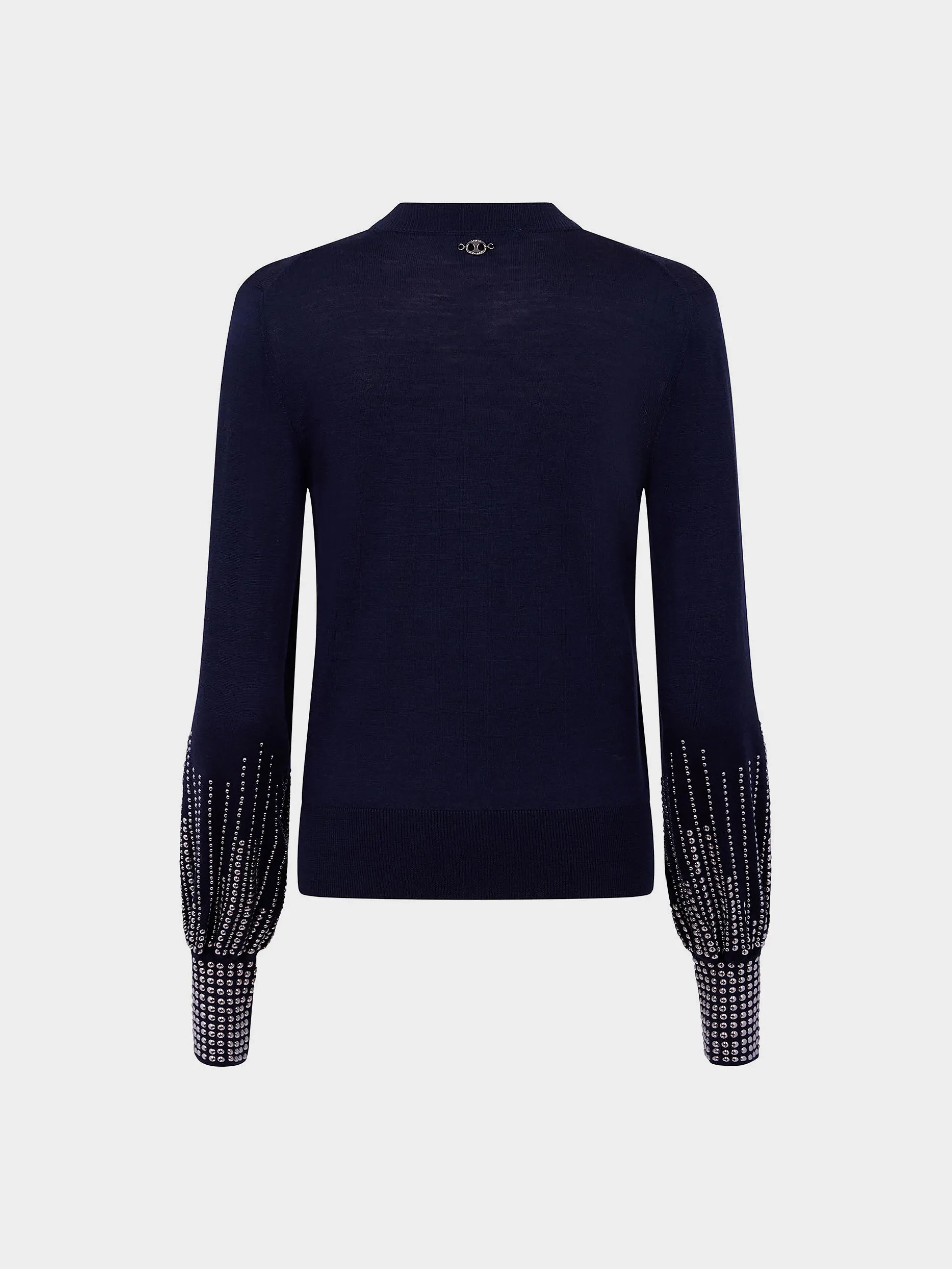 Hot Pull en laine marine à manches cloutées Maille | Hauts