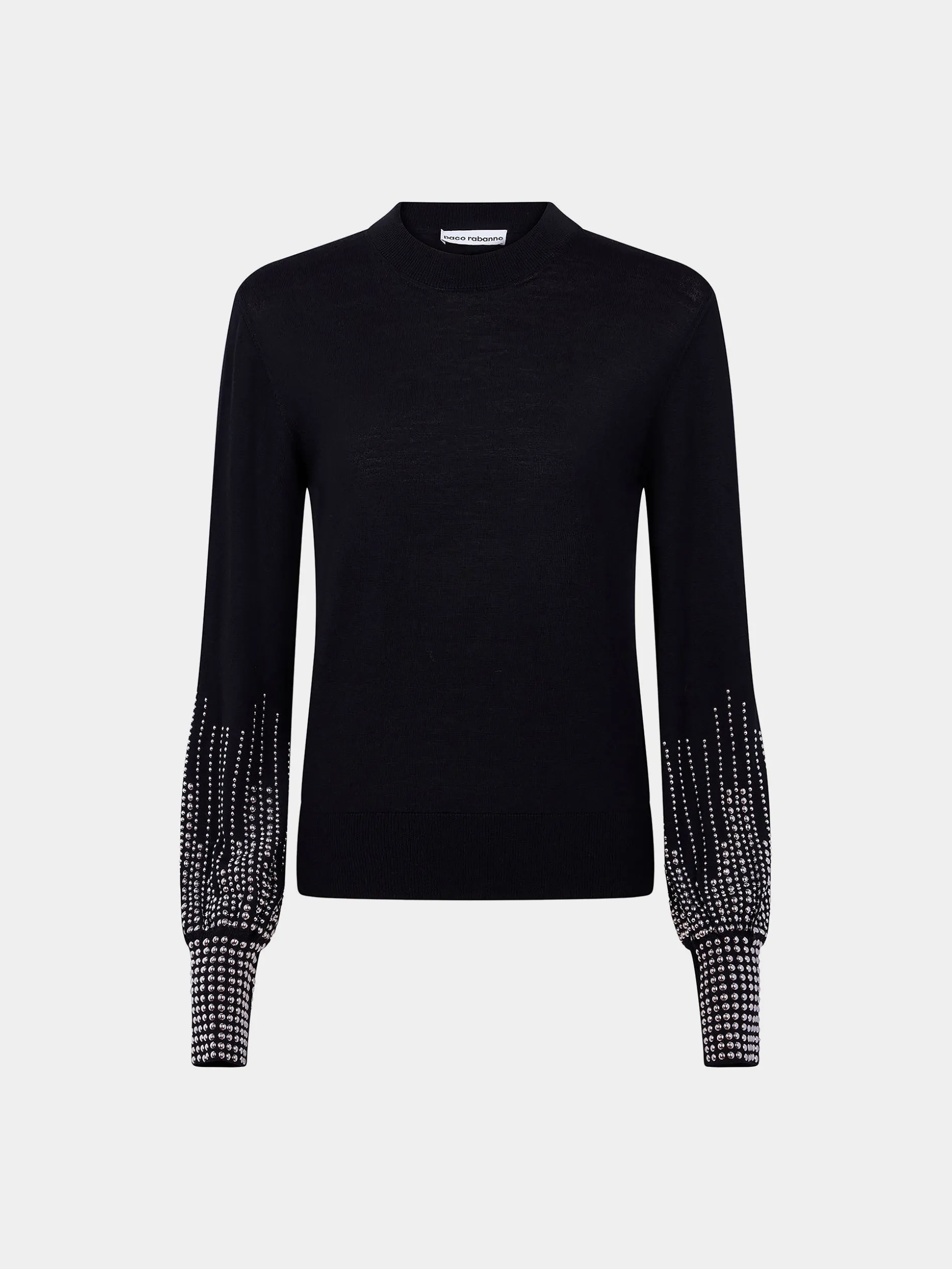 Clearance Pull en laine noir à manches cloutées Maille | Hauts