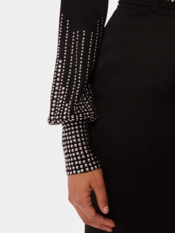 Clearance Pull en laine noir à manches cloutées Maille | Hauts
