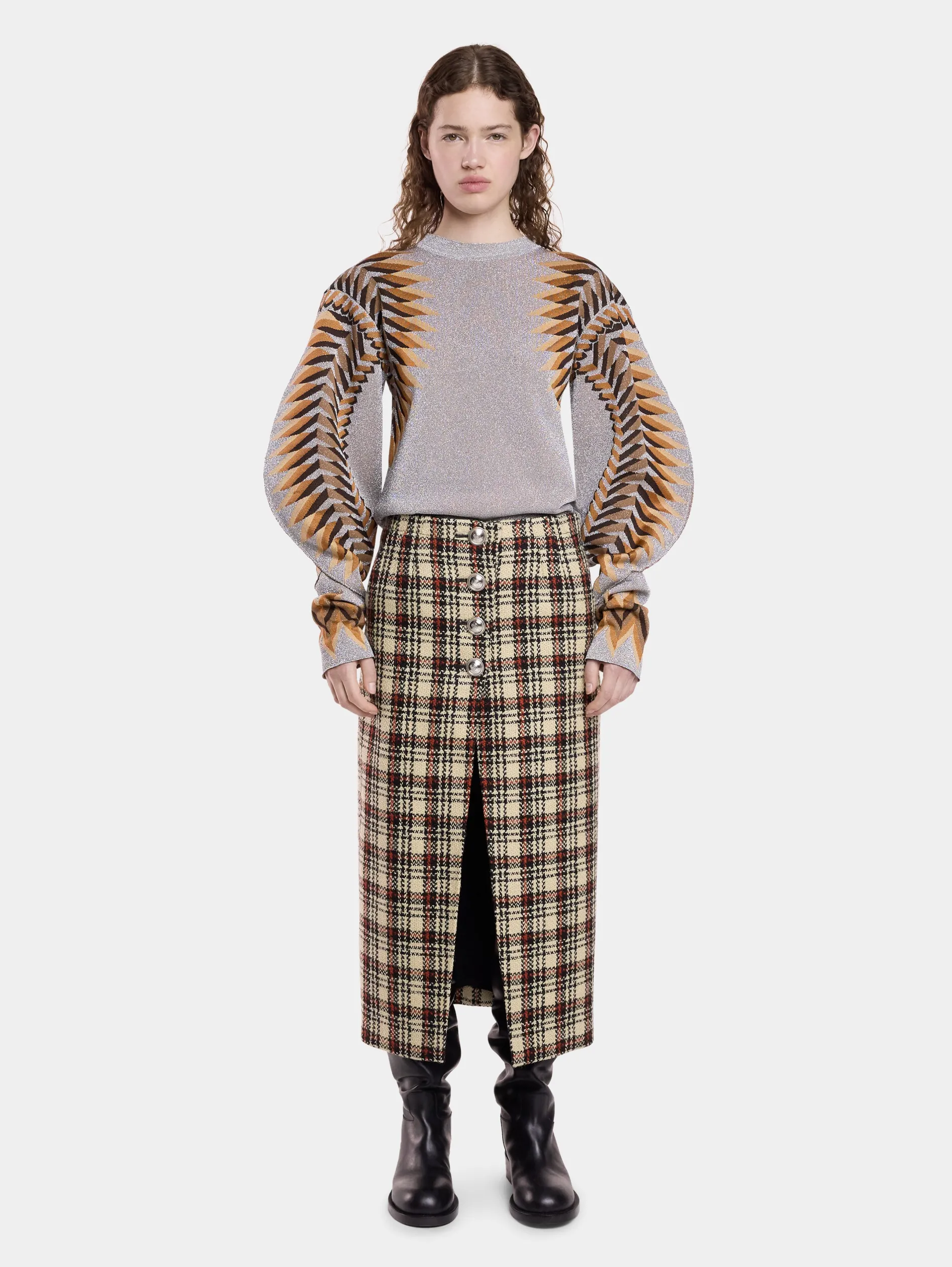 Sale PULL MANCHES LONGUES EN JACQUARD LUREX Hauts | Maille