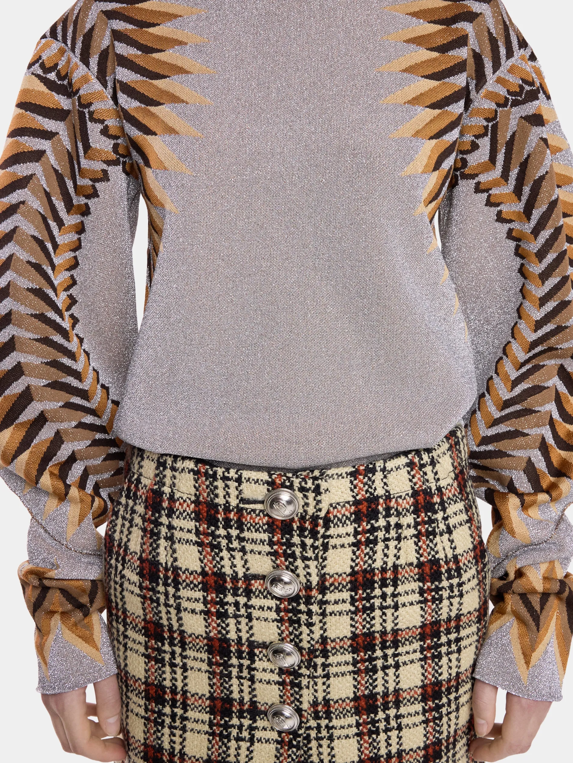 Sale PULL MANCHES LONGUES EN JACQUARD LUREX Hauts | Maille