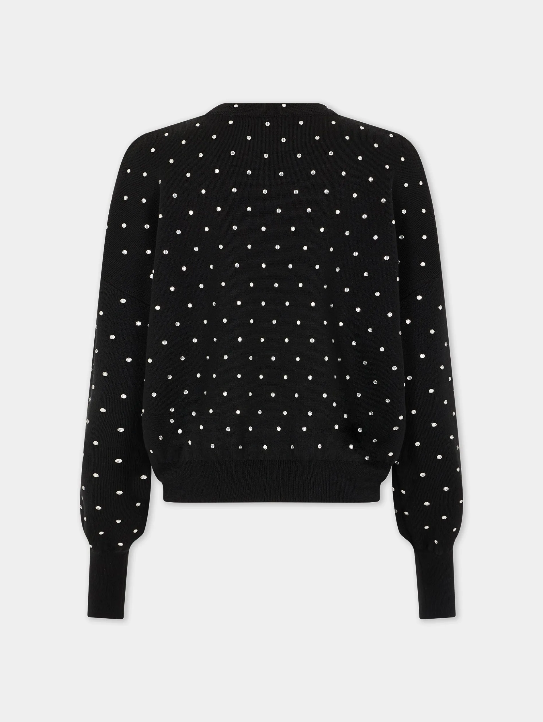 New PULL NOIR EN LAINE avec détails DE CRISTAUX Maille | Hauts