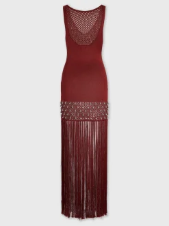 Sale Robe crochetée à franges et perles Robes