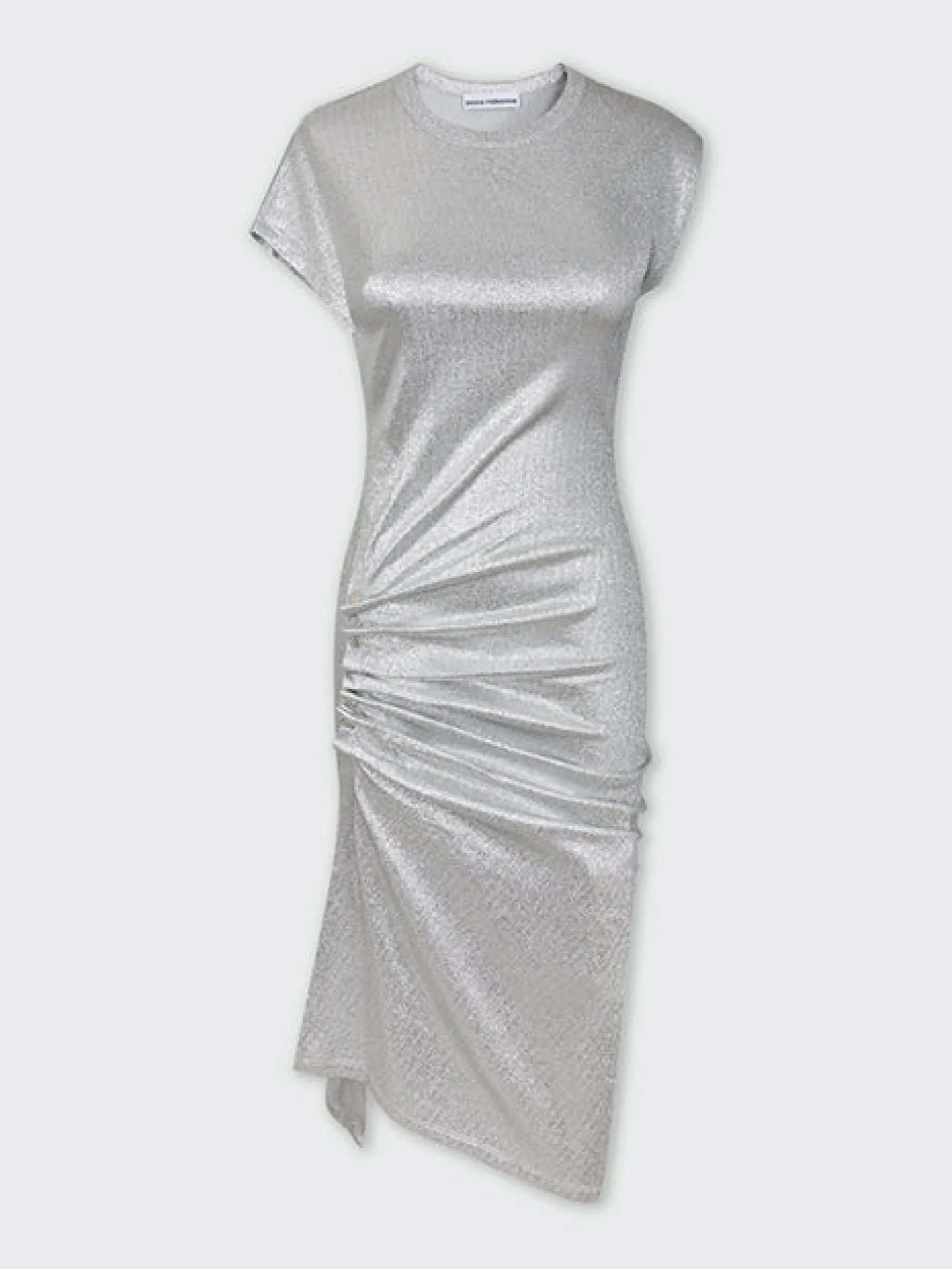 Clearance Robe drapée argent en lurex Robes