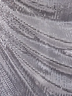 Online Robe drapée en maille argentée Robes