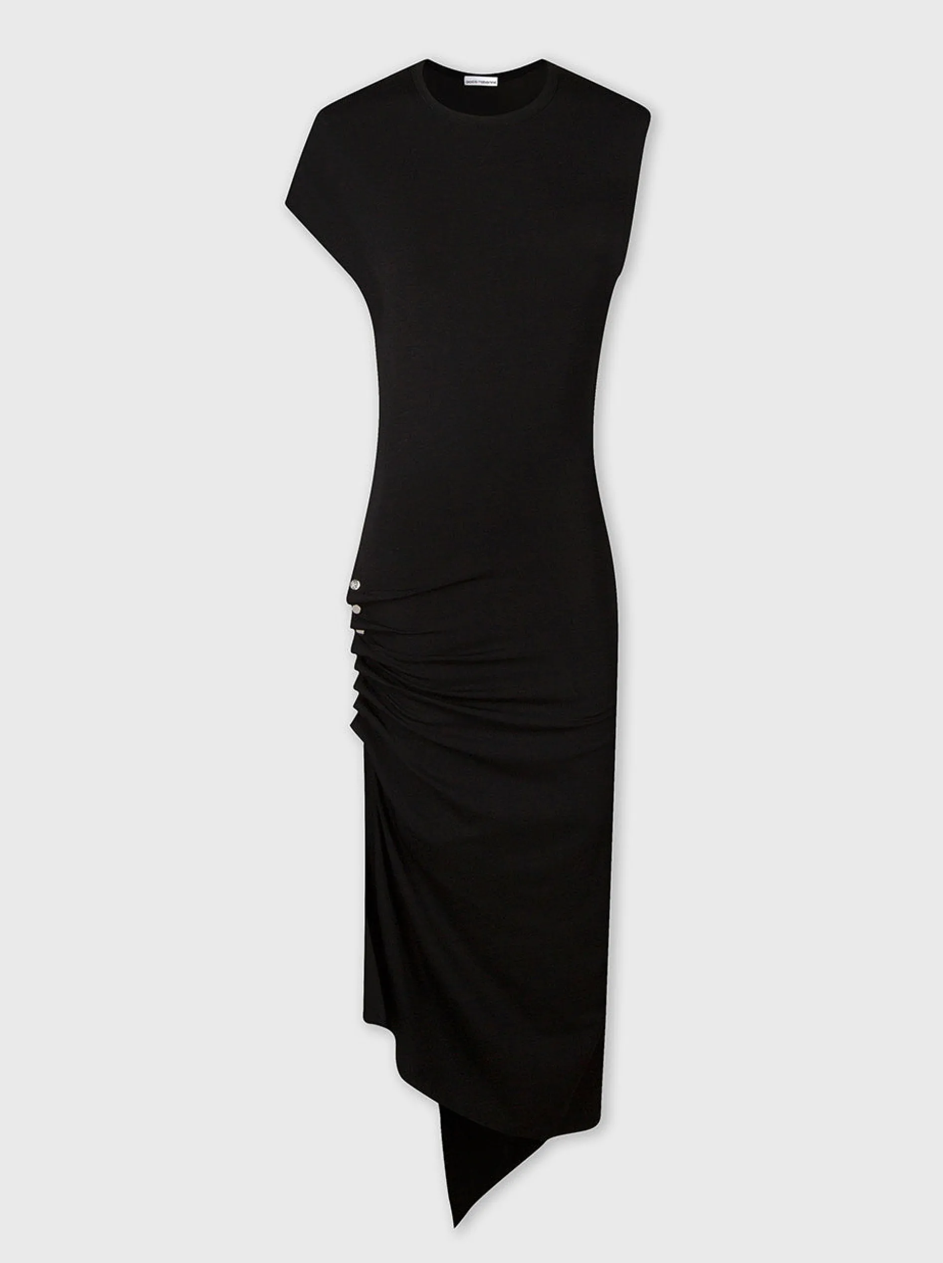 Hot Robe drapée noire en jersey Robes