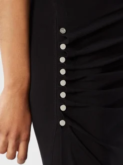Hot Robe drapée noire en jersey Robes