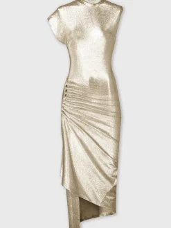 Online Robe drapée or en lurex Robes