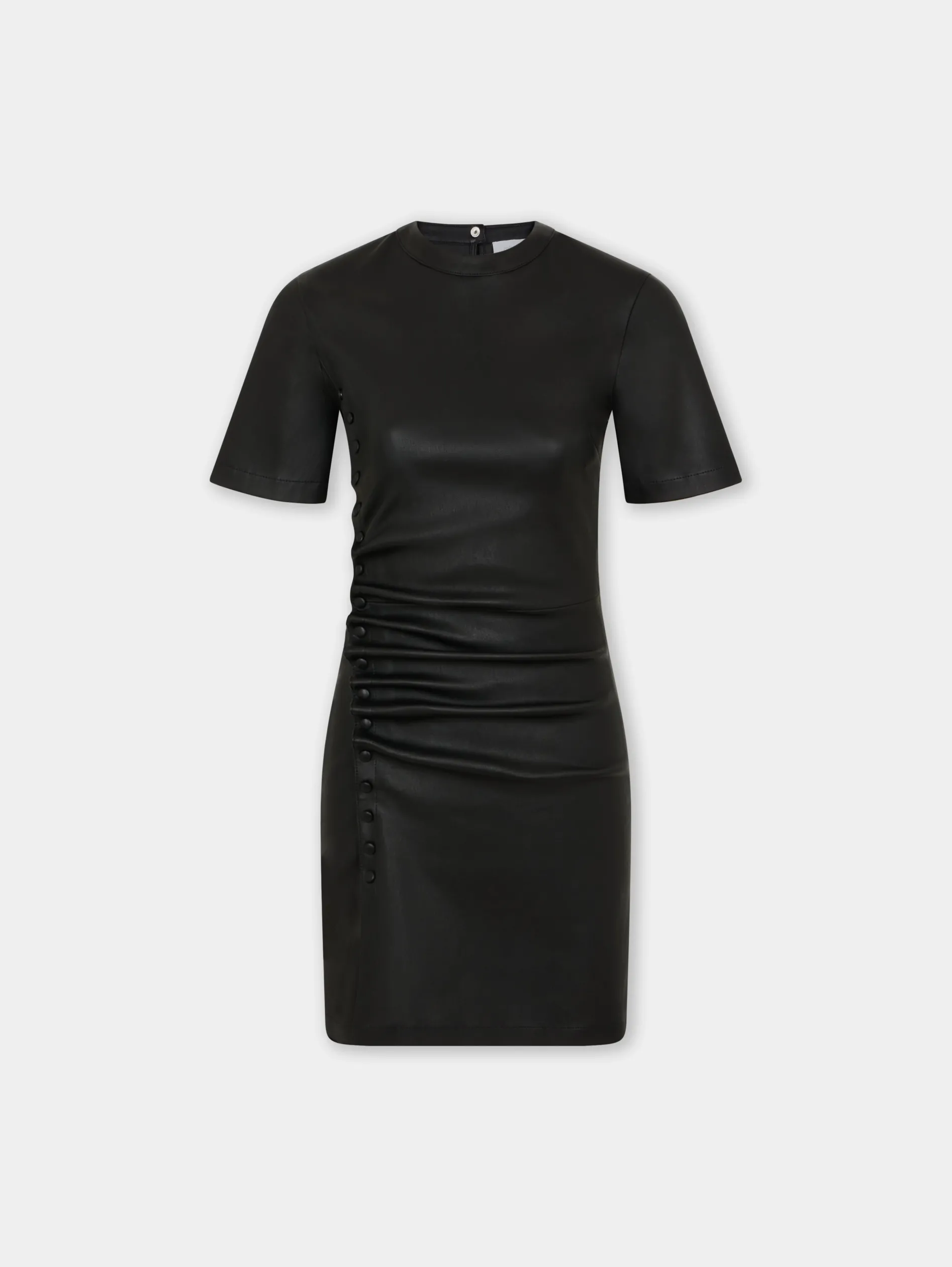 Hot ROBE DRAPéE PRESSION COURTE EN CUIR Robes