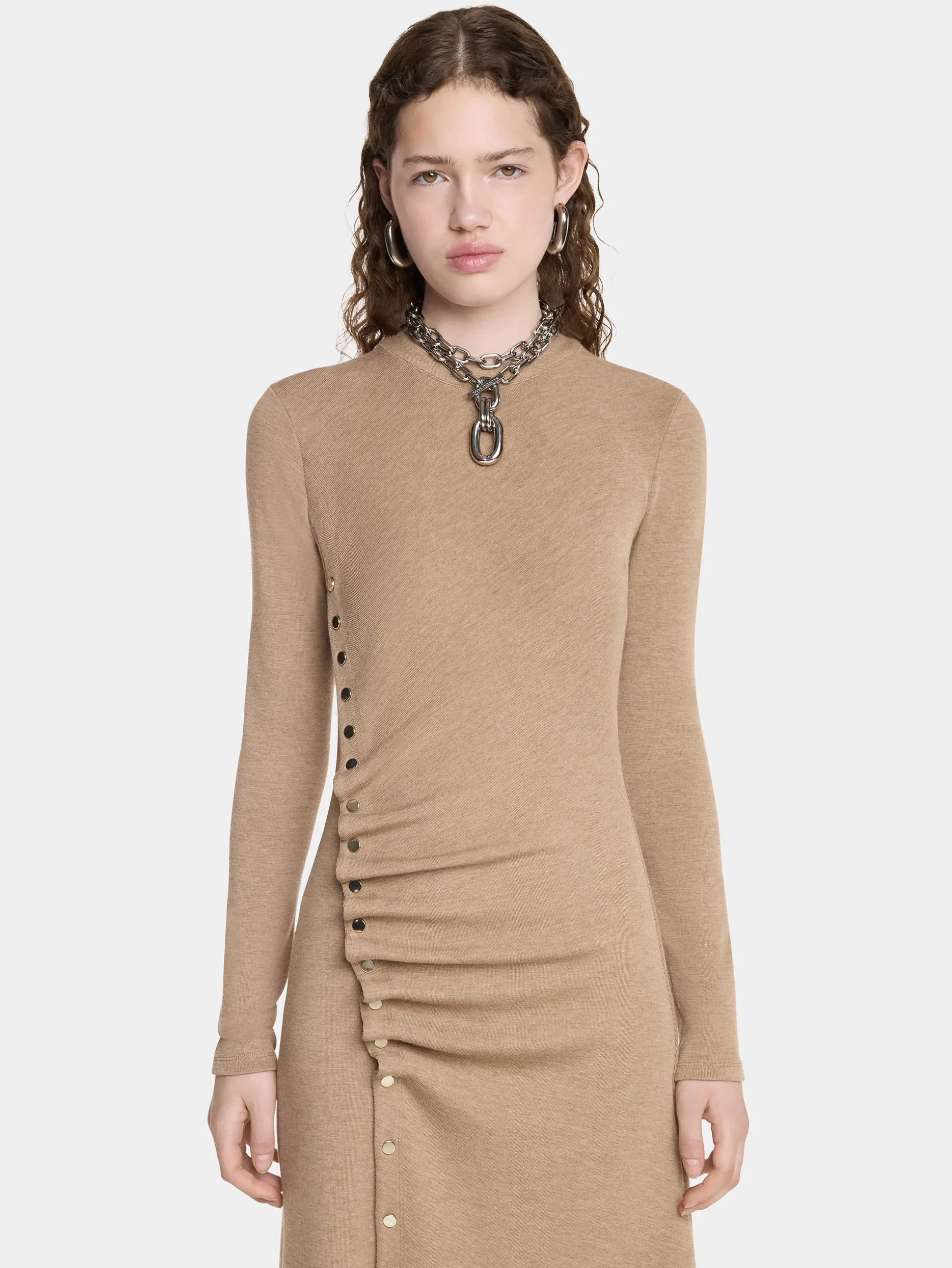 Store ROBE DRAPée PRESSION EN LAINE Maille | Robes