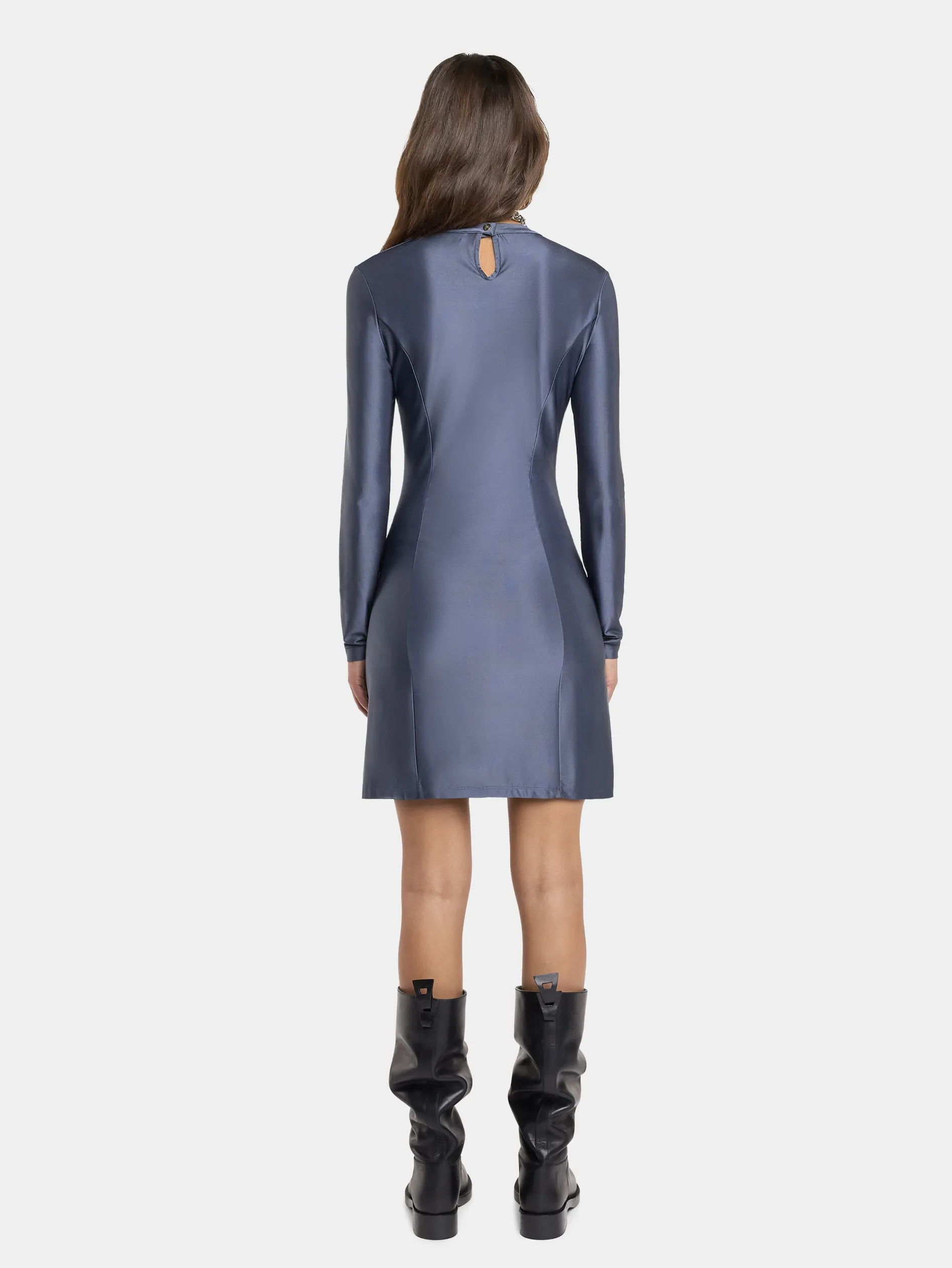 New ROBE DRAPéE PRESSION GRISE EN JERSEY Robes