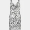 Cheap Robe en pastilles sparkle argentées Robes