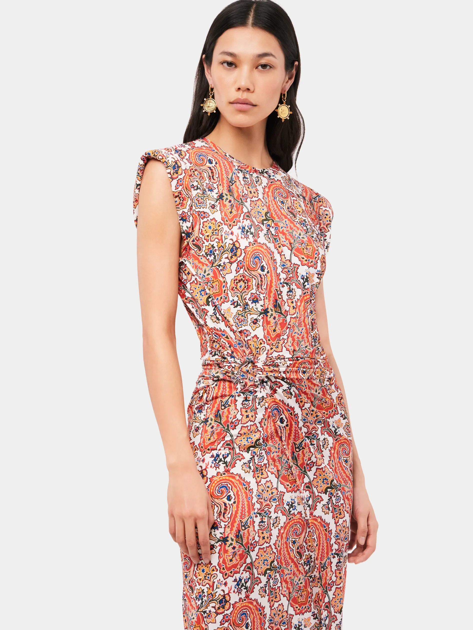 Discount Robe imprimée paisley drapée à piercing Robes