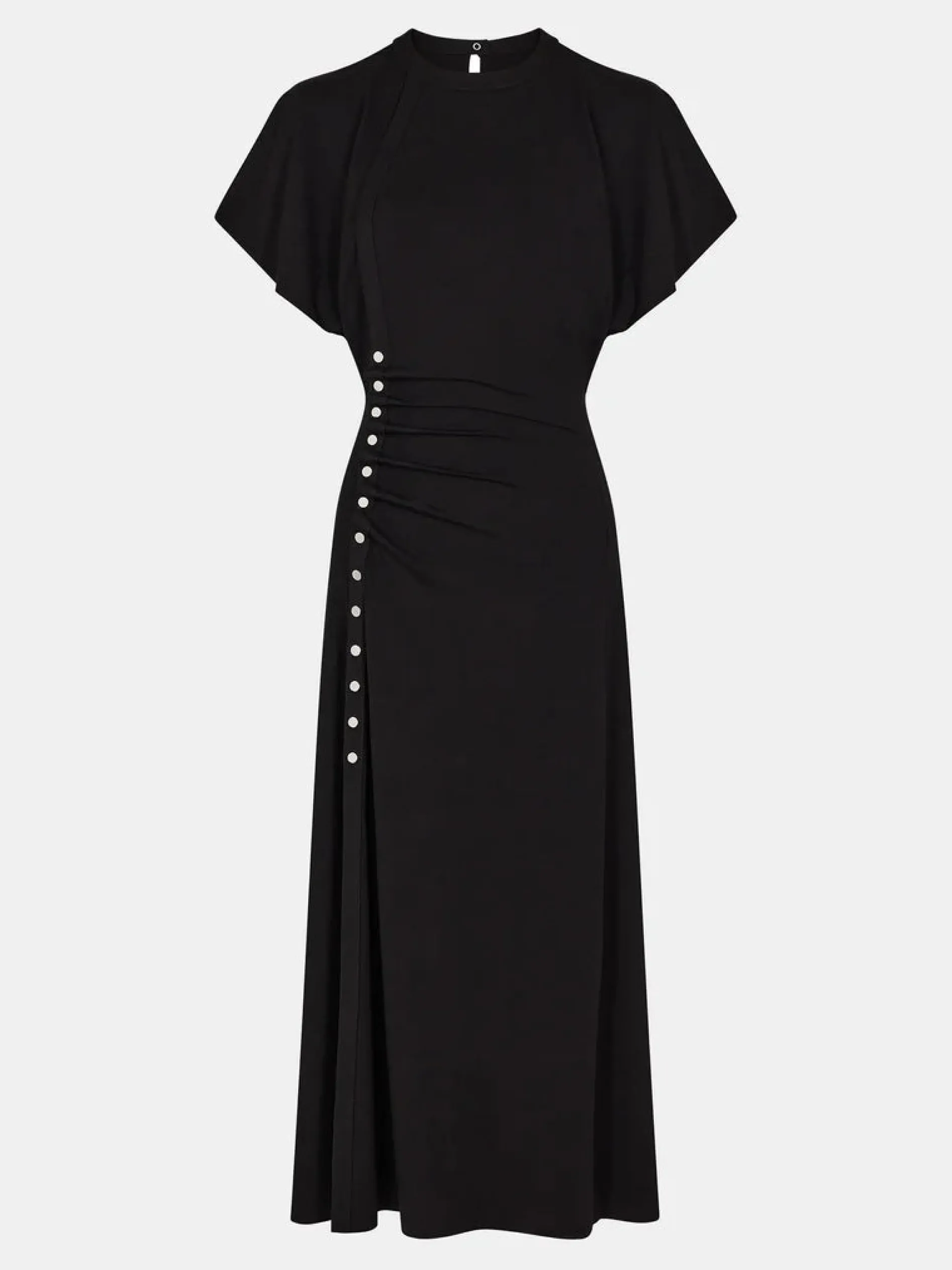 Outlet Robe longue drapée de boutons métal Robes