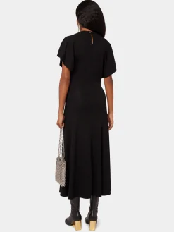 Outlet Robe longue drapée de boutons métal Robes