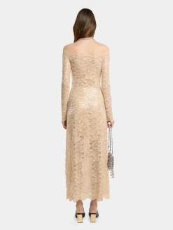 Discount ROBE LONGUE EN DENTELLE à SEQUINS Robes