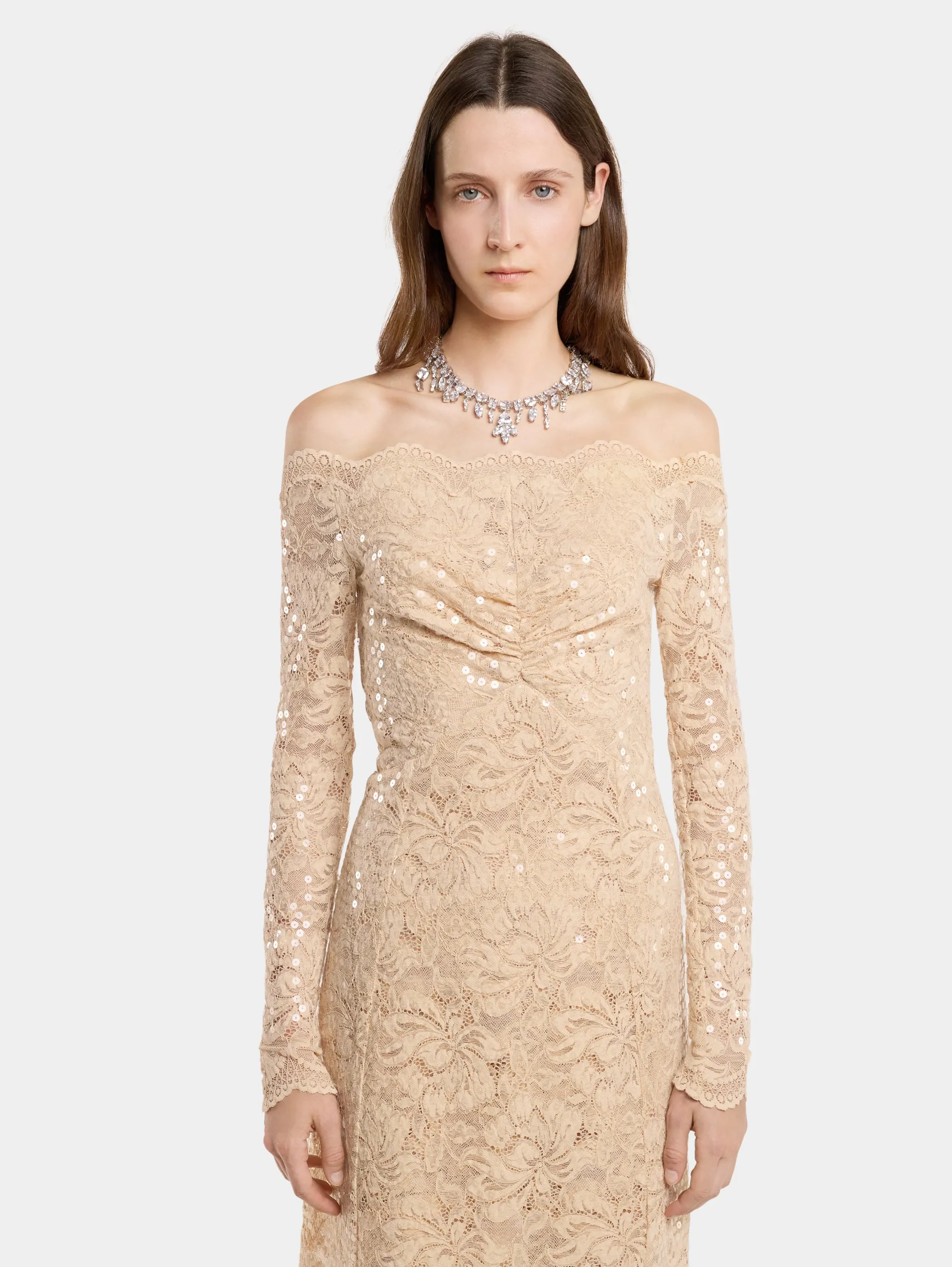 Discount ROBE LONGUE EN DENTELLE à SEQUINS Robes