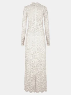 Shop ROBE LONGUE EN DENTELLE IVOIRE Robes