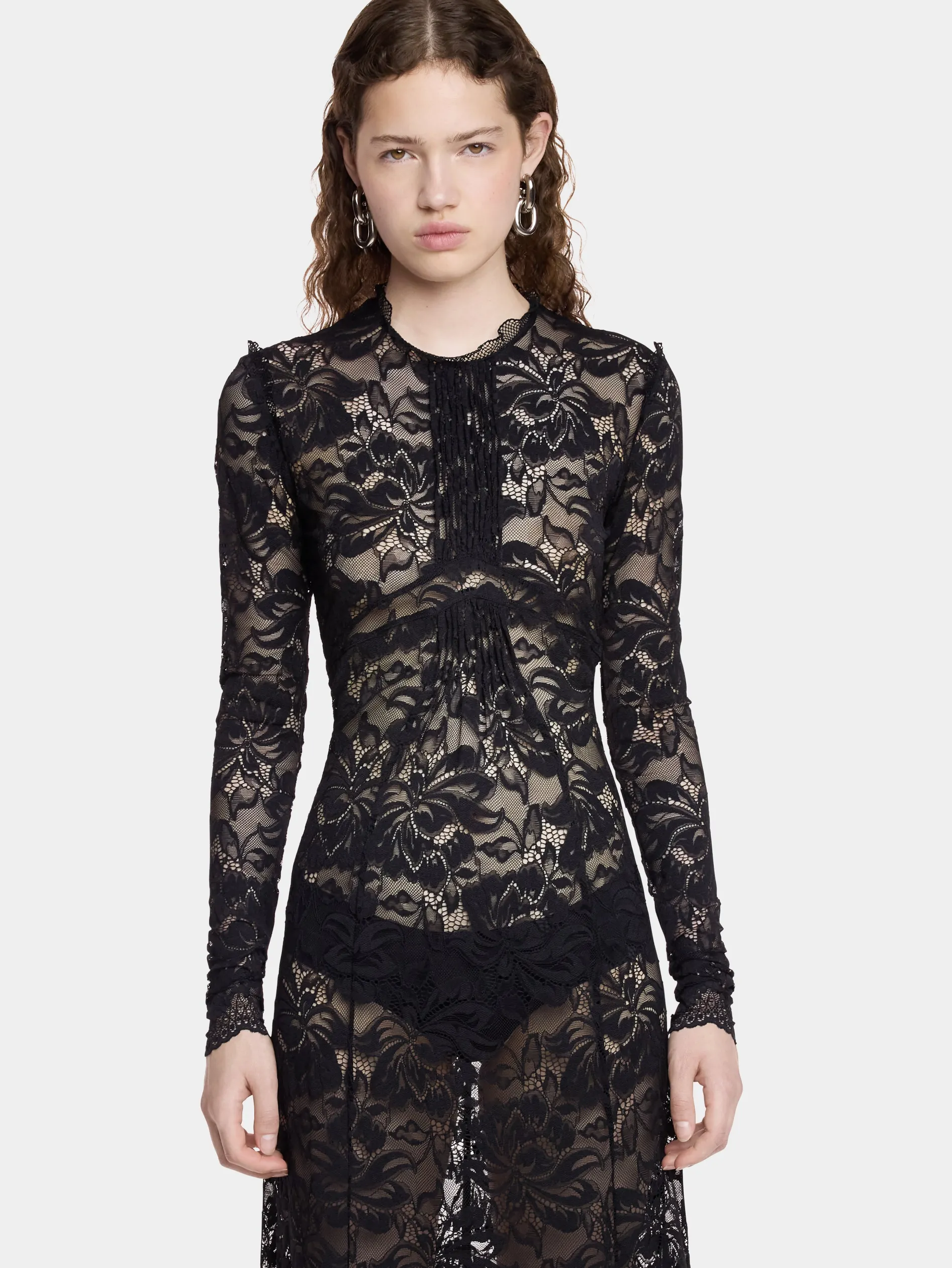 Clearance ROBE LONGUE EN DENTELLE NOIRE Robes