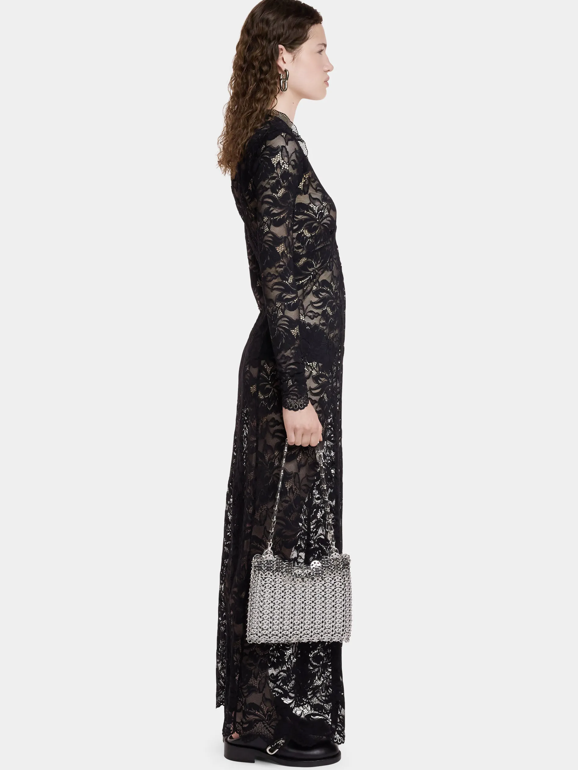 Clearance ROBE LONGUE EN DENTELLE NOIRE Robes