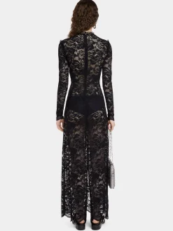 Clearance ROBE LONGUE EN DENTELLE NOIRE Robes