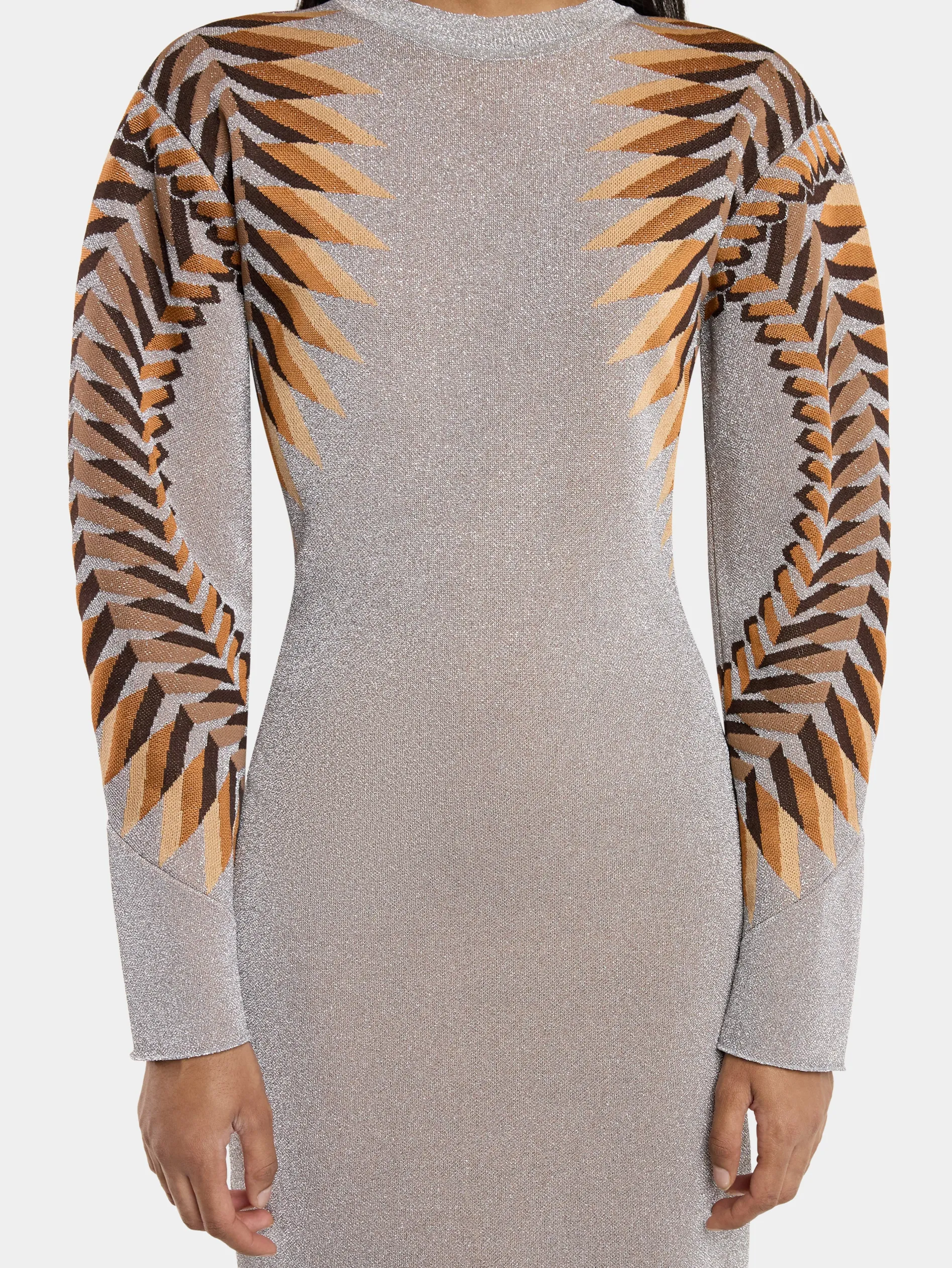 New ROBE LONGUE EN JACQUARD LUREX Maille | Robes