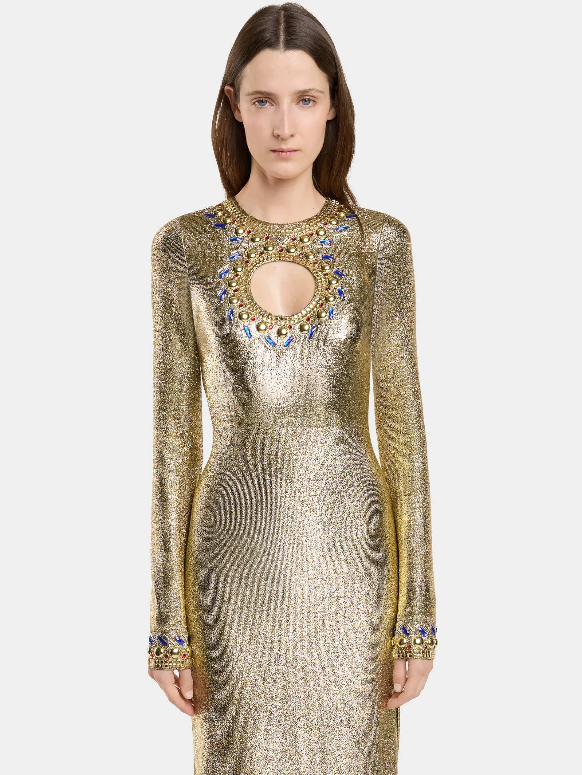 Hot ROBE LONGUE EN JERSEY LUREX Robes