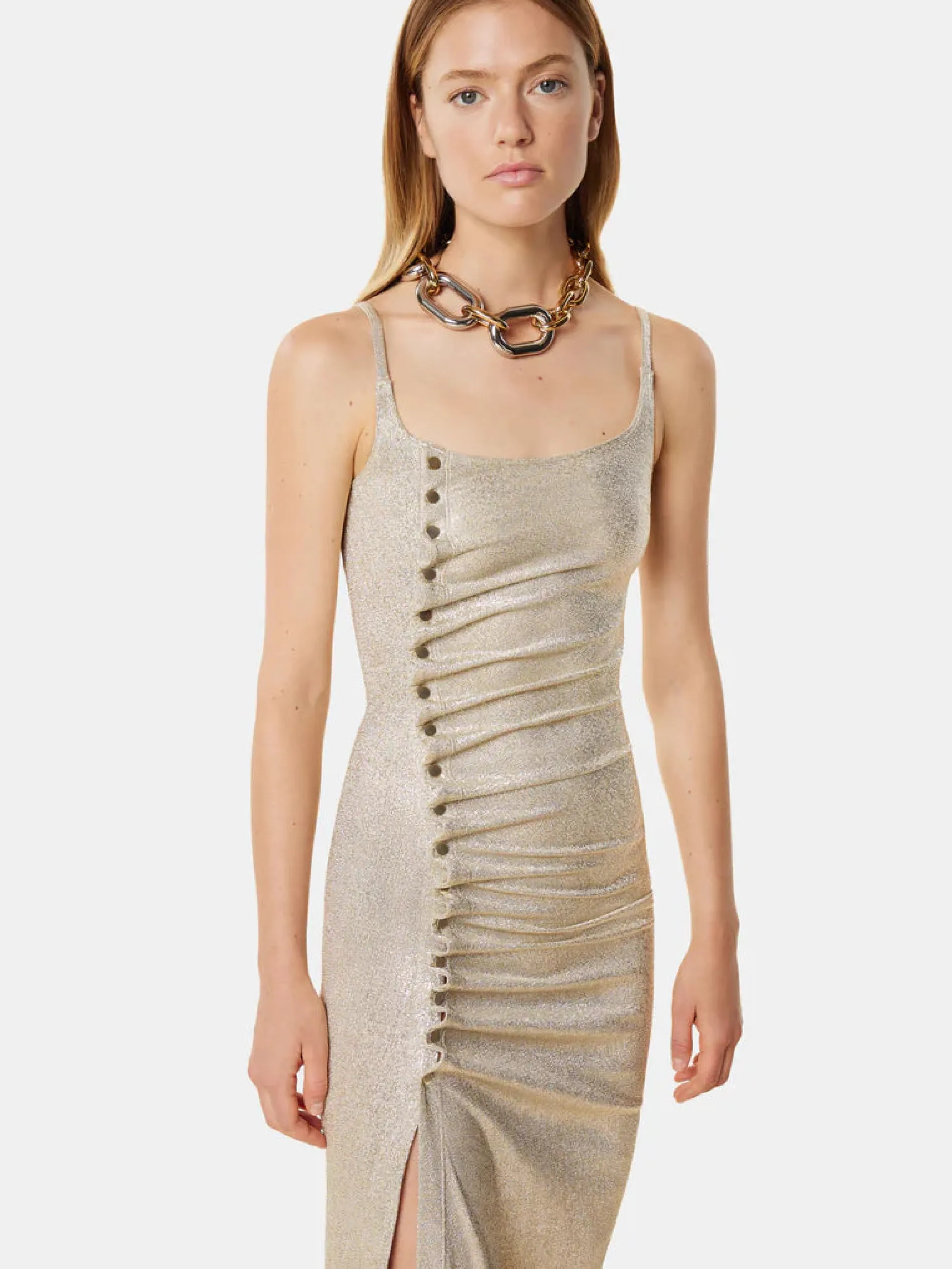 Shop Robe longue en lurex Robes