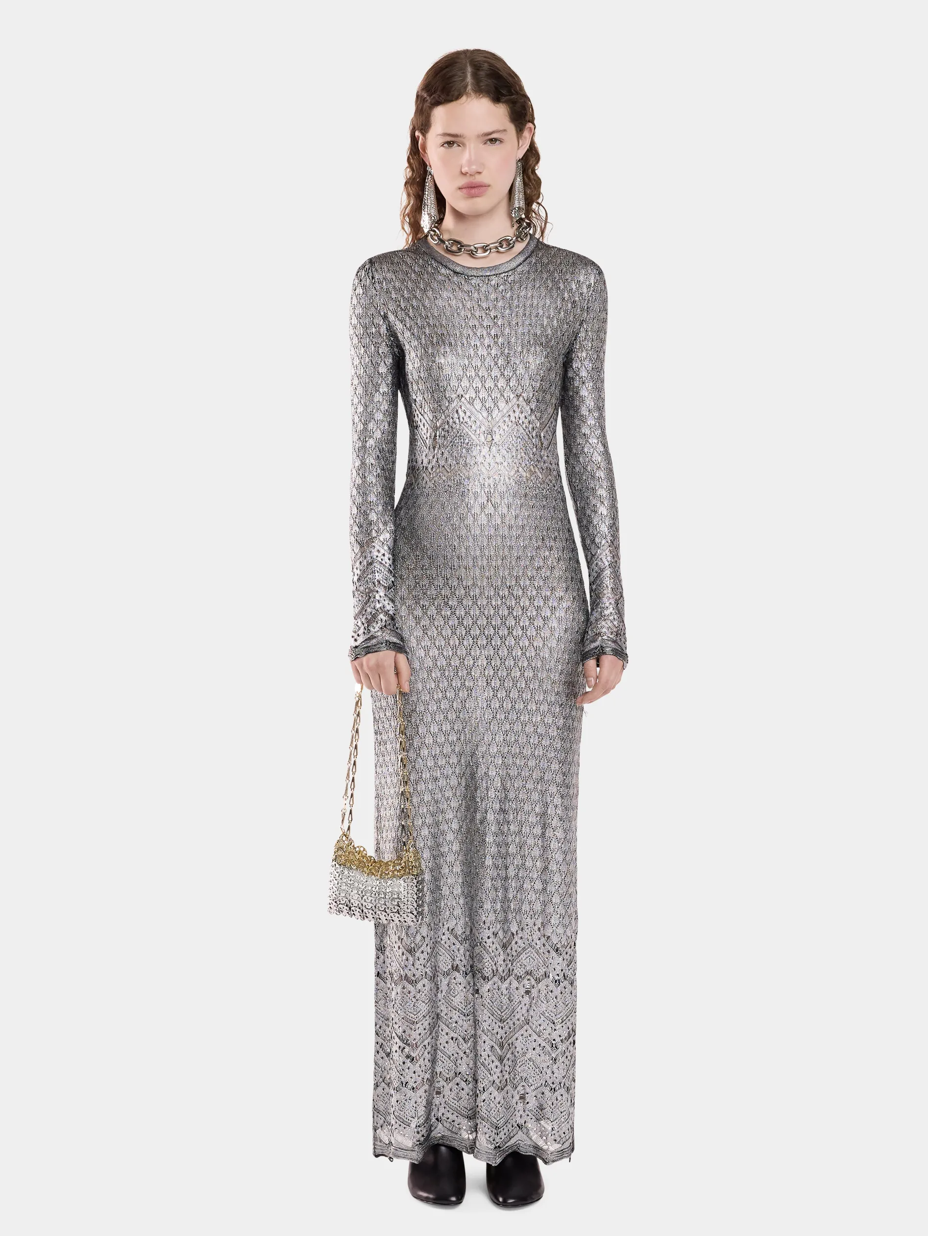 Clearance ROBE LONGUE EN MAILLE EFFET DENTELLE Maille | Robes