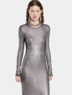 Clearance ROBE LONGUE EN MAILLE EFFET DENTELLE Maille | Robes