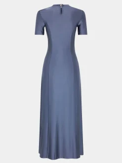 Best ROBE LONGUE GRISE DRAPéE PRESSION EN JERSEY Robes