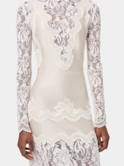 Shop ROBE LONGUE IVOIRE EN DENTELLE Sélection De Soirée | Robes