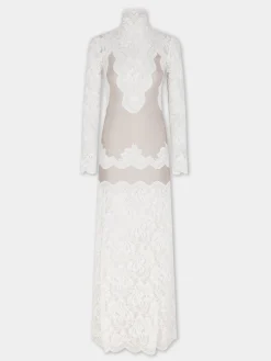 Shop ROBE LONGUE IVOIRE EN DENTELLE Sélection De Soirée | Robes