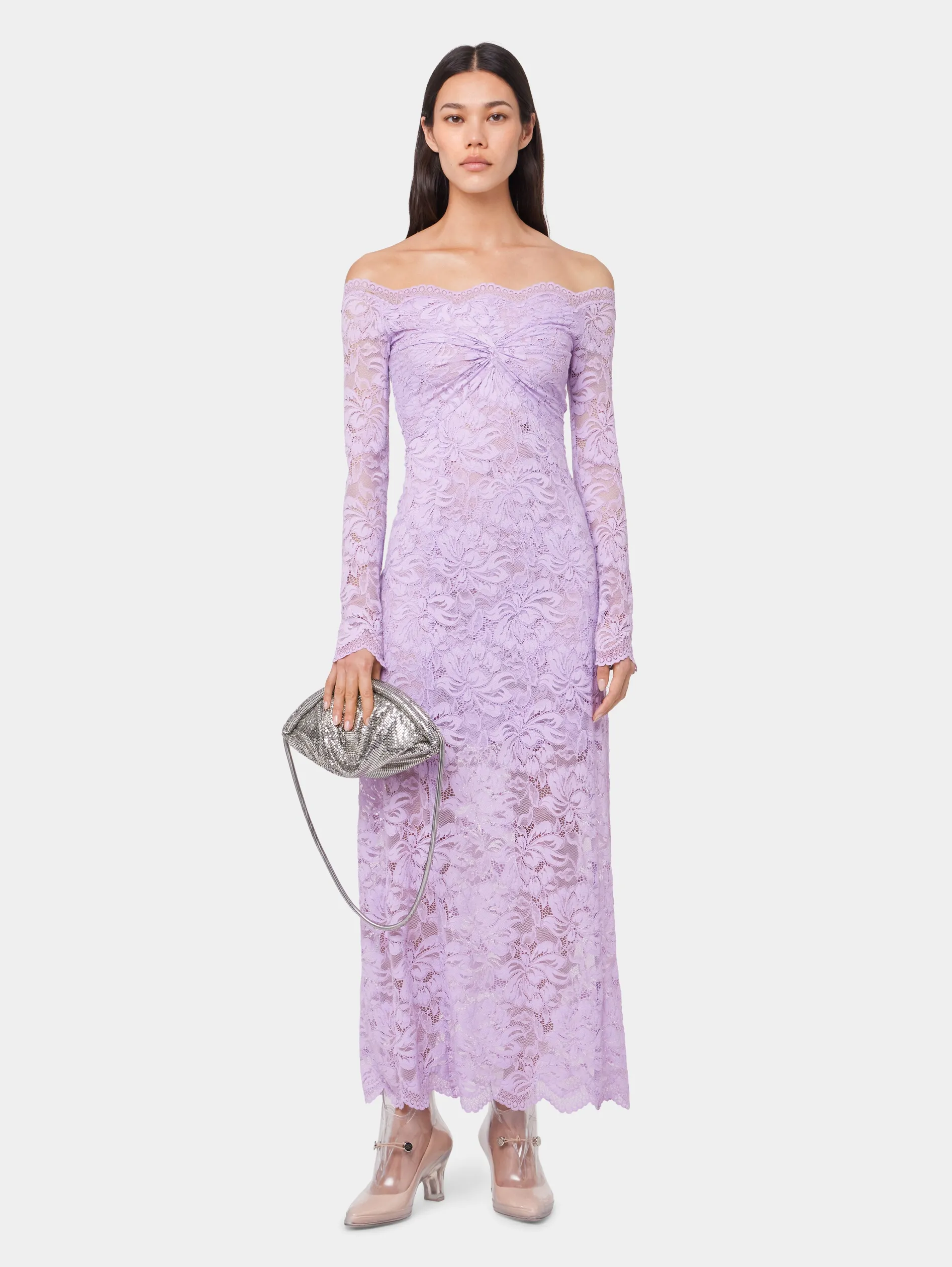Hot ROBE LONGUE LAVANDE EN DENTELLE Sélection De Soirée | Robes