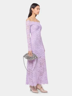 Hot ROBE LONGUE LAVANDE EN DENTELLE Sélection De Soirée | Robes
