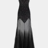 Outlet Robe longue noire à ornements Sélection De Soirée | Robes