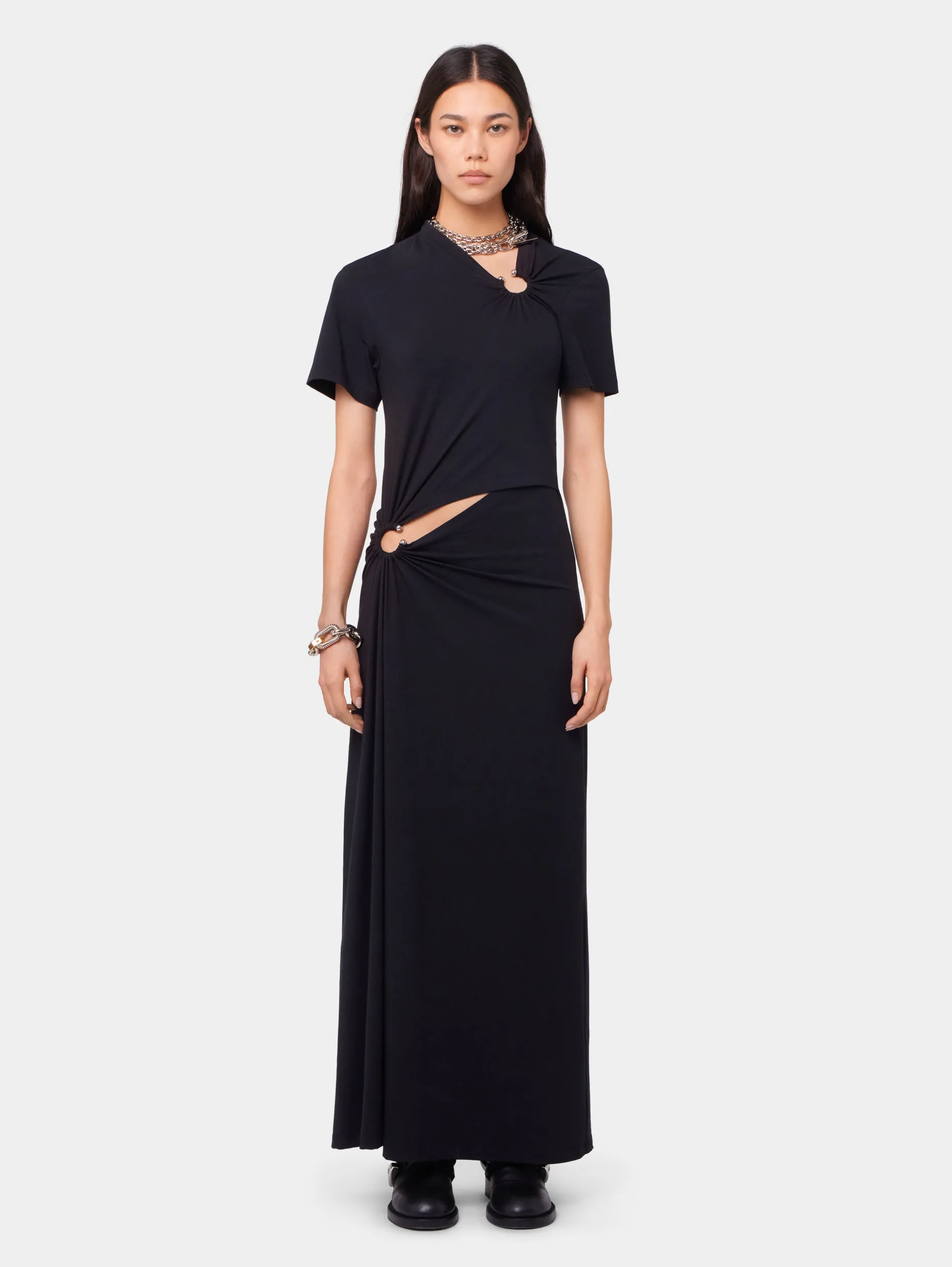 Best ROBE LONGUE NOIRE PIERCING EN JERSEY Sélection De Soirée | Robes