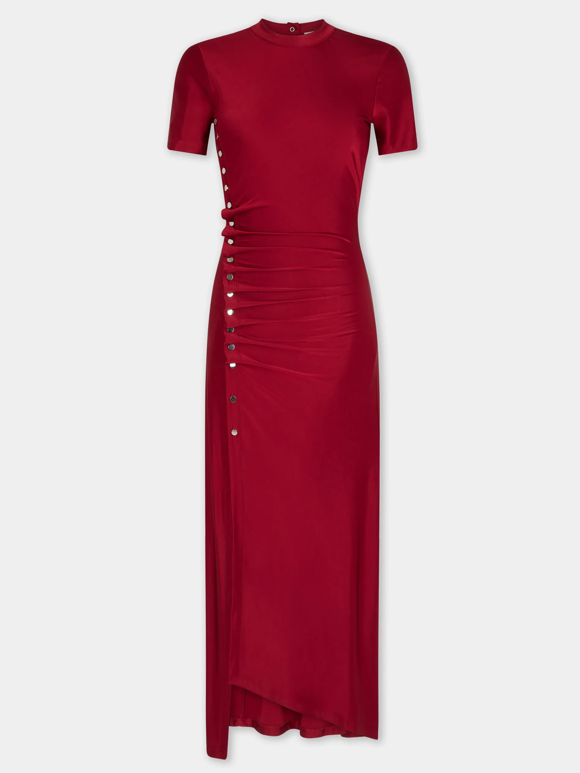 New ROBE LONGUE ROUGE DRAPEE EN JERSEY Sélection De Soirée | Robes