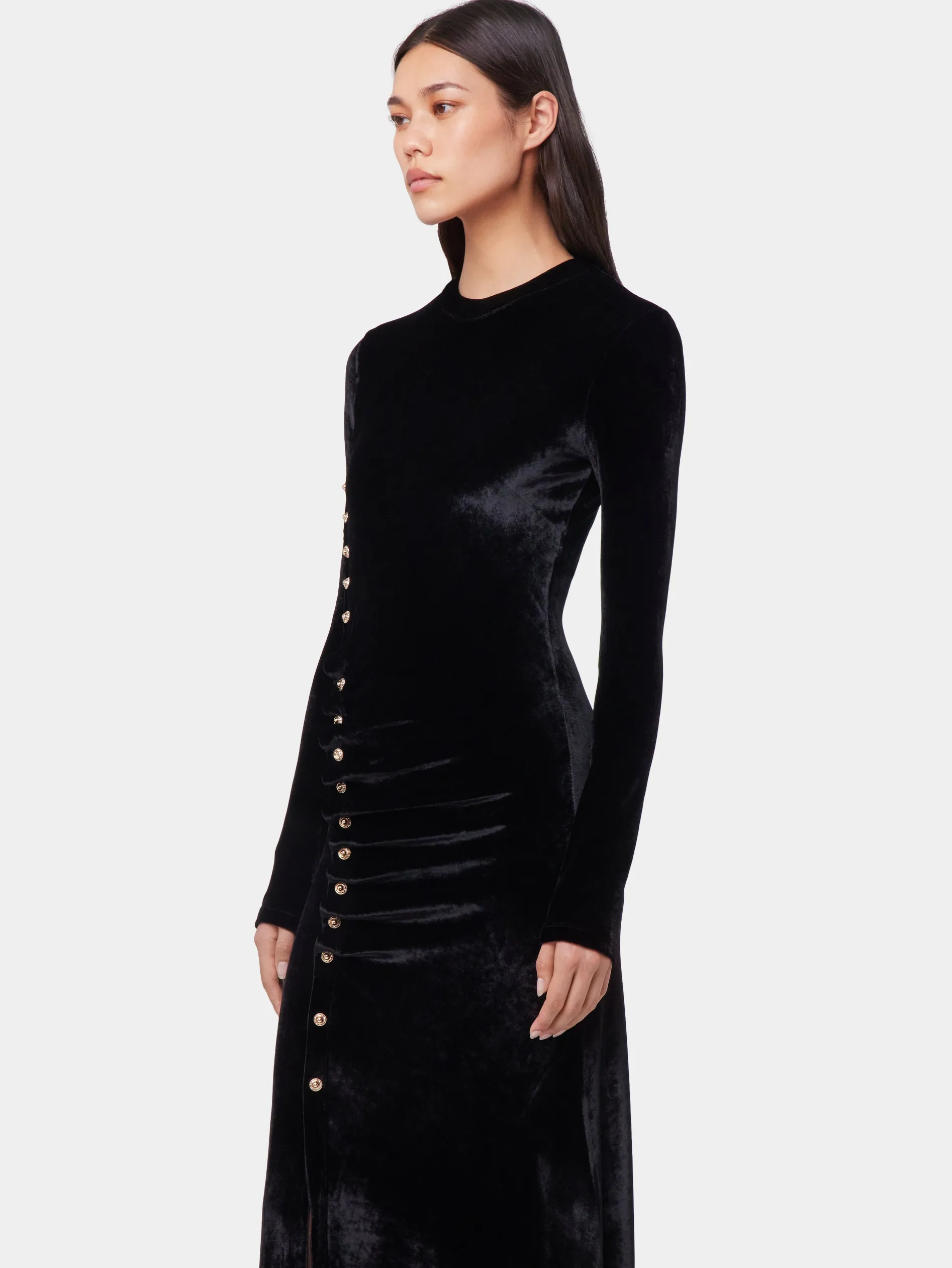 Best ROBE MIDI NOIRE DRAPEE EN VELOURS Sélection De Soirée | Robes
