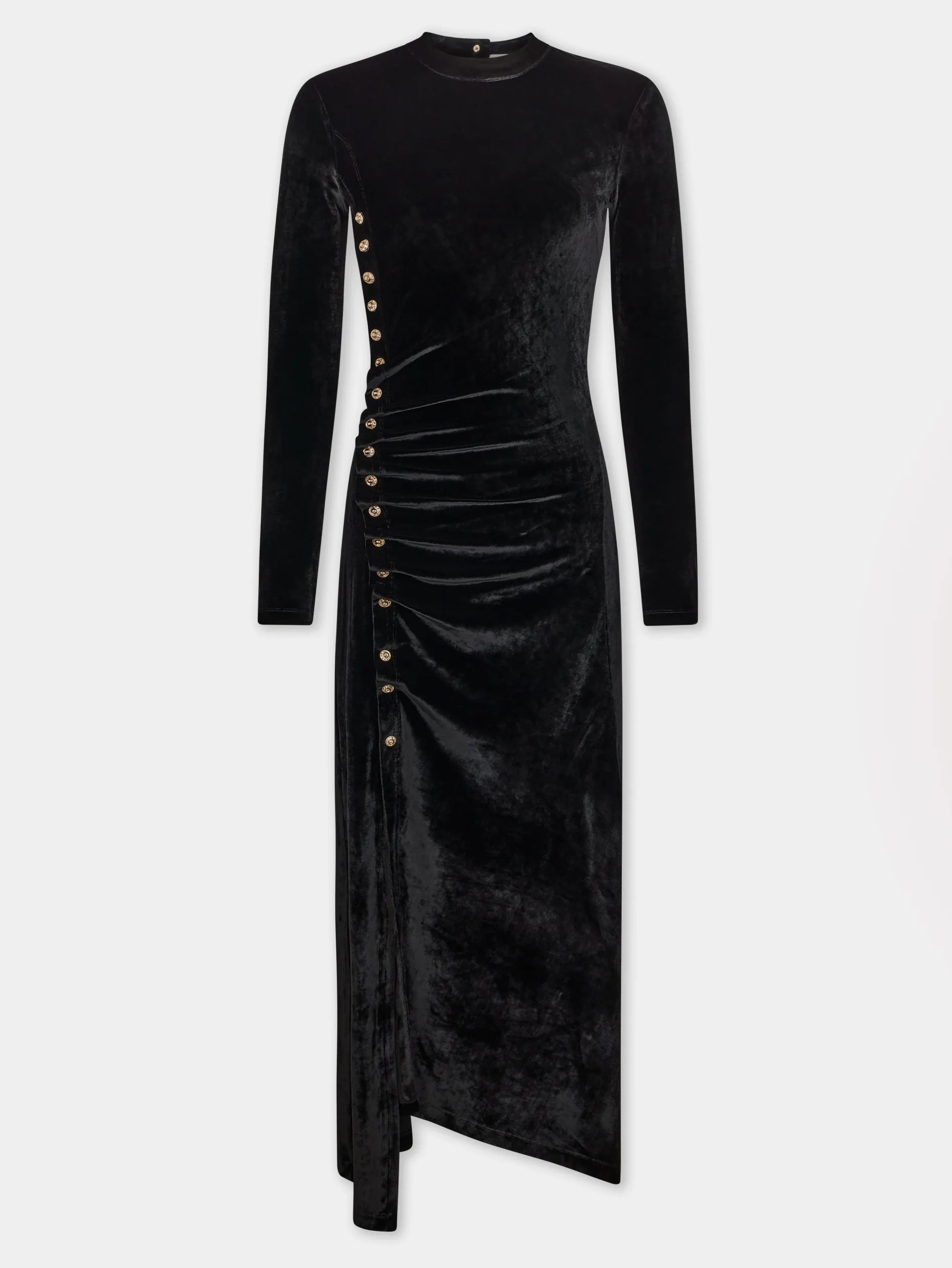 Best ROBE MIDI NOIRE DRAPEE EN VELOURS Sélection De Soirée | Robes