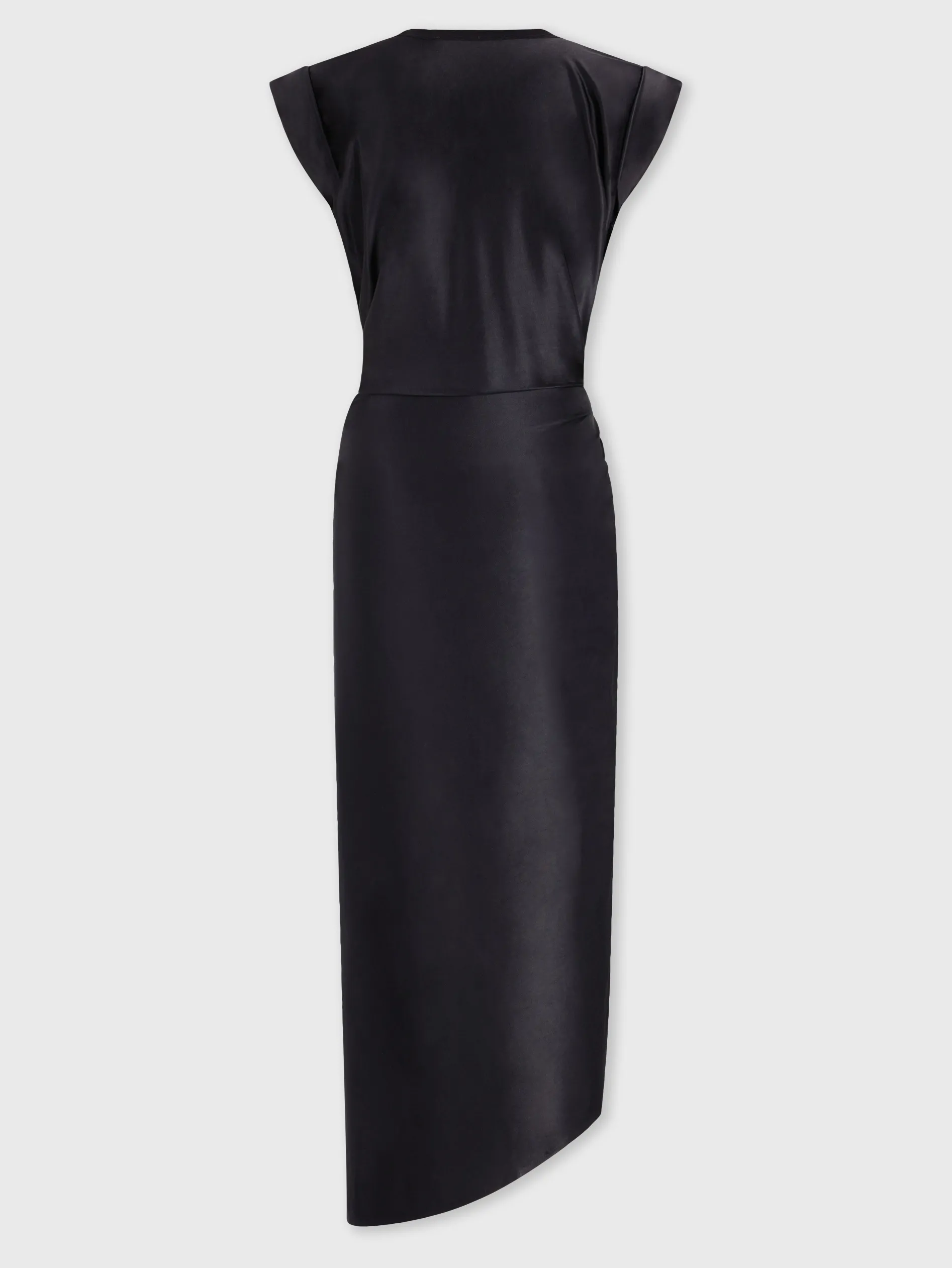 Online Robe noire drapée à piercing Robes