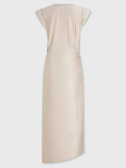 Cheap Robe nude drapée à piercing Robes