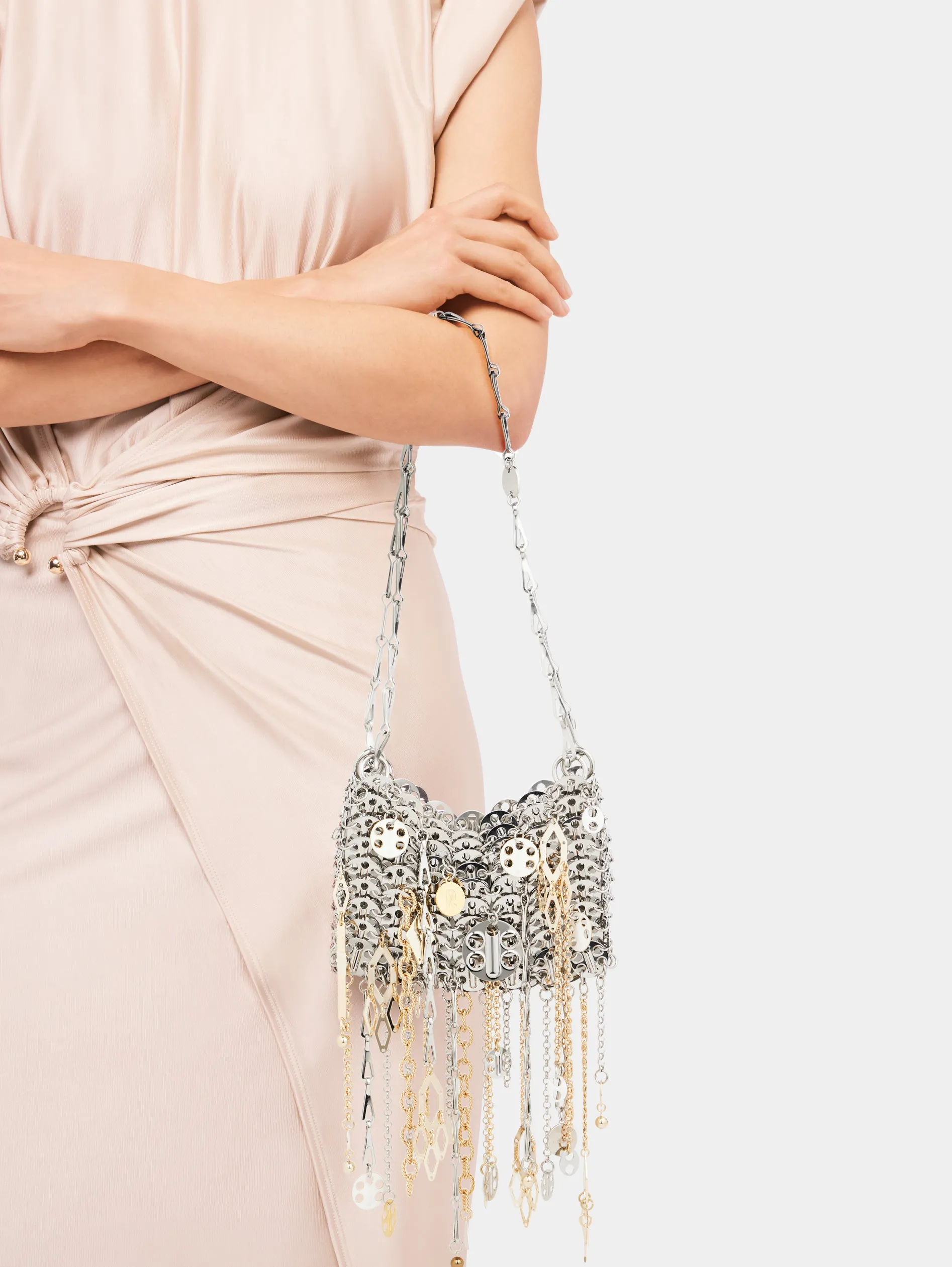 Online Sac 1969 nano argent assemblé à pampilles métalliques Personnalisez Votre Sac | Charms