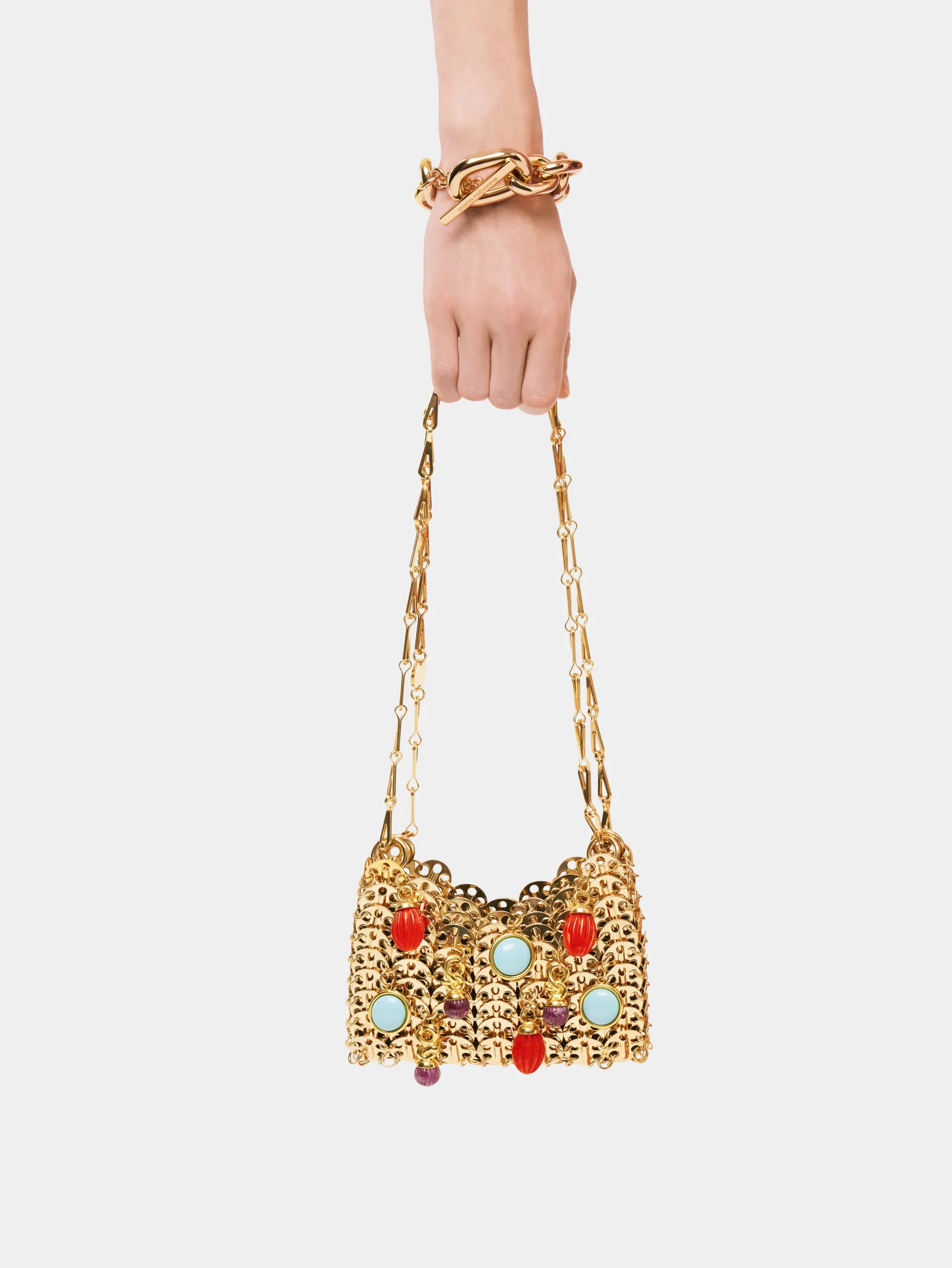 Sale Sac 1969 nano or orné de breloques colorées Sacs Porté Épaule | Le Sac 1969